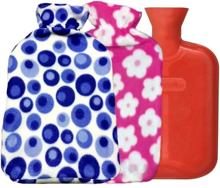 Picture of Multicolor Hot Water Bag With Cover - 2 Liter - Stay Warm And Cozy With Multicolor Hot Water Bag & Cover Set Multicolor