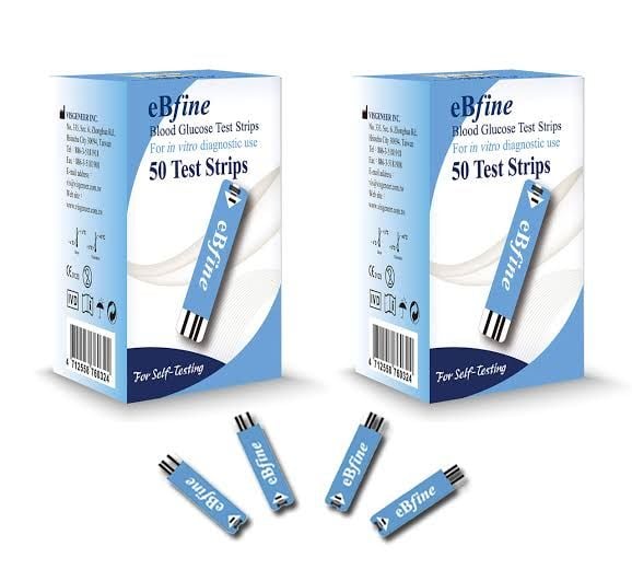 Picture of eBfine Blood Glucose Monitoring & Testing (50 test strips) Multicolor