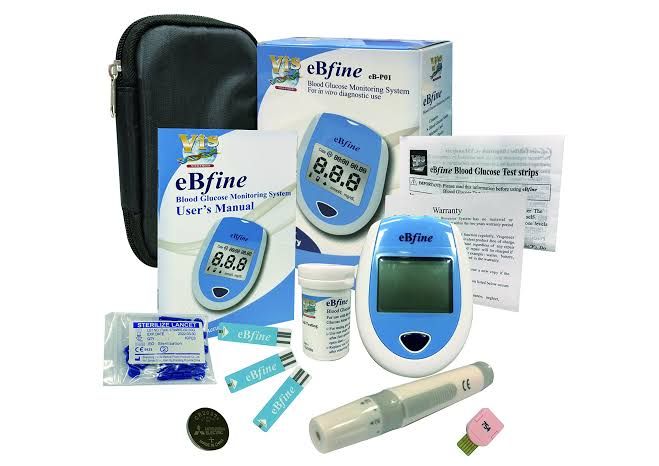 Picture of eBfine Blood Glucose Monitoring & Testing (50 test strips) Multicolor