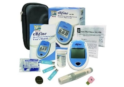 Picture of eBfine Blood Glucose Monitoring & Testing (50 test strips) Multicolor