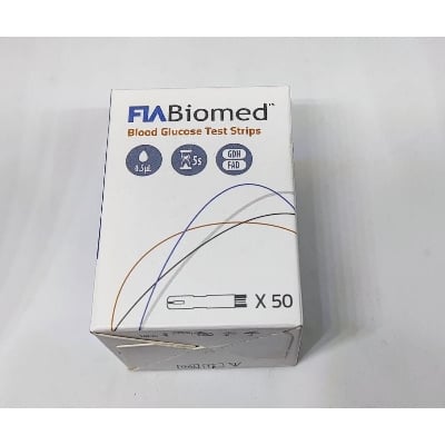 Picture of FIA Biomed Blood glucose test 25 Strips Multicolor