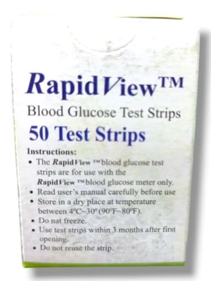 Picture of Rapid view blood glucose test strip 50 PCS Multicolor