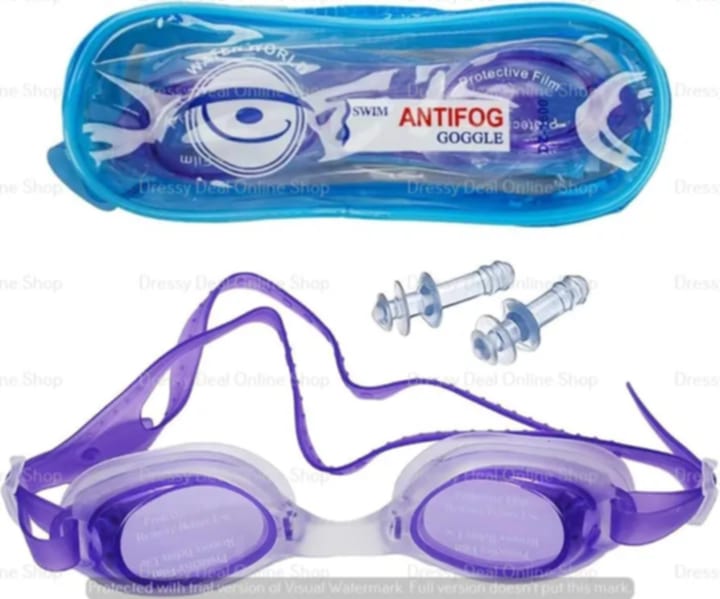 Picture of Antifog Swimming Glass googles with Ear Plug Multicolor