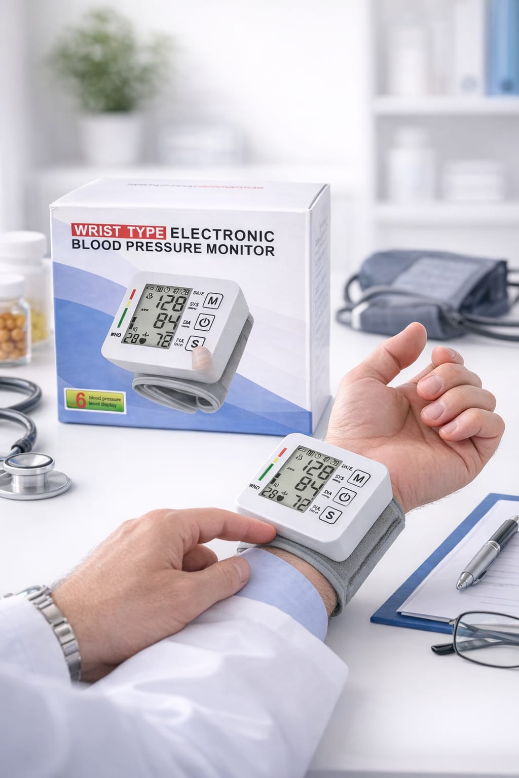 Picture of Wrist Type Electronic Blood Pressure Monitor – Accurate & Easy Health Monitoring Multicolor