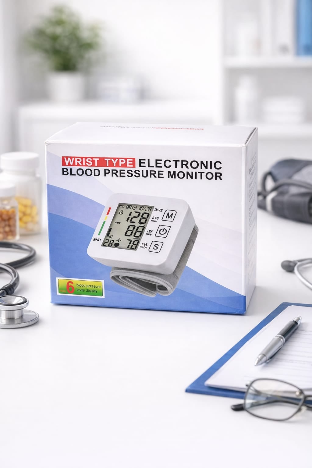 Picture of Wrist Type Electronic Blood Pressure Monitor – Accurate & Easy Health Monitoring Multicolor