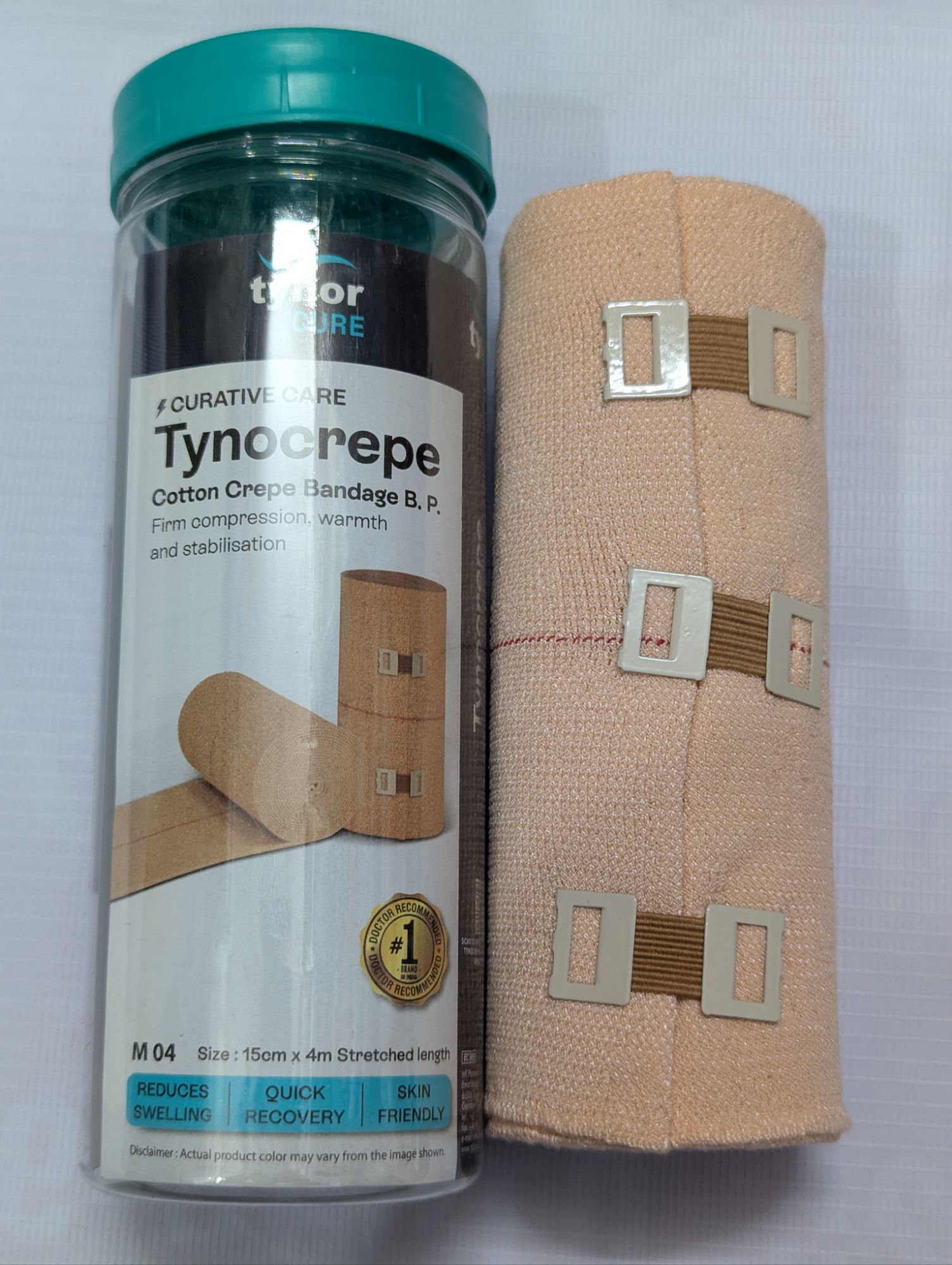 Picture of Tynor Tynocrepe – Cotton Crepe Bandage B.P. Elastic Crepe Bandage for Compression, Support & Injury Care,“Garam Patti” for Hand, Knee, Leg & Wrist Multicolor