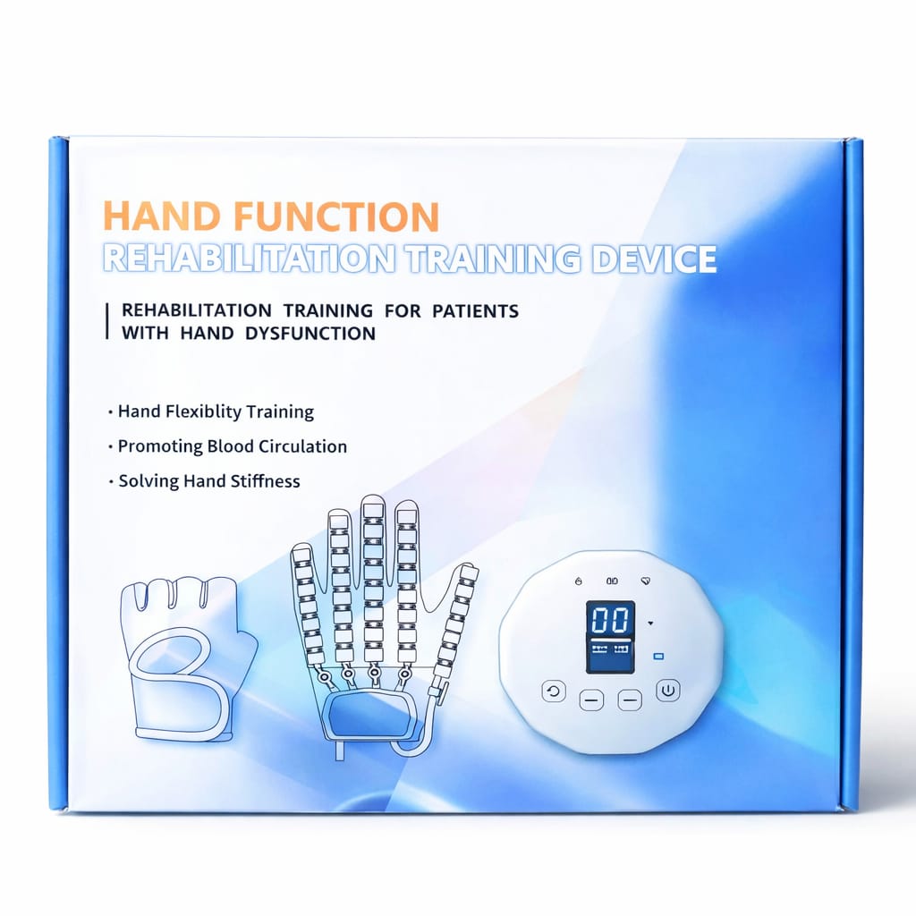Picture of Finger and hand function rehabilitation trainer robots rehab gloves recovery exercise equipment for cerebral palsy arthritis stroke hemiplegia patient (S, Left Hand) Multicolor