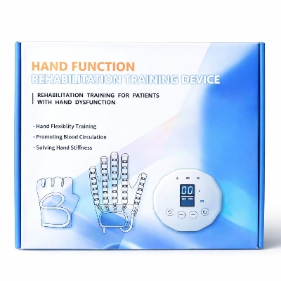 Picture of Finger and hand function rehabilitation trainer robots rehab gloves recovery exercise equipment for cerebral palsy arthritis stroke hemiplegia patient (S, Left Hand) Multicolor