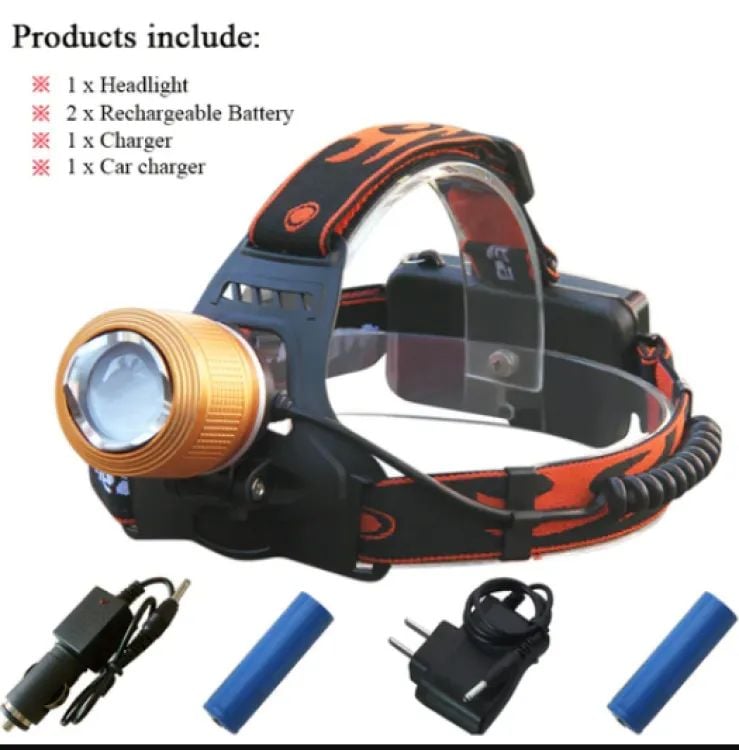 Picture of LED Rechargeable Dual Light Zoom Headlamp: Precision & Power Multicolor
