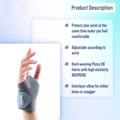 Picture of Tynor Wrist Support Brace with Thumb Unisex Medical Anatomical Stabilizing Wrap Non-Slip Compression for Pain Relief Recovery from Sprain Strain Arthritis Multicolor