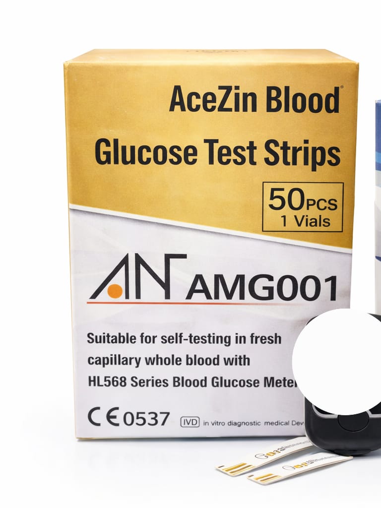 Picture of AceZin Blood Glucose Test Strips – 50 Pcs (Model: AMG001) Multicolor