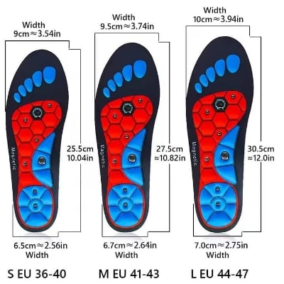 Picture of Magnetic Massage Insoles Acupressure Inserts Arch Support Orthopedic Acupressures Shoes Pads Relieve Tired for Men Women Unisex 