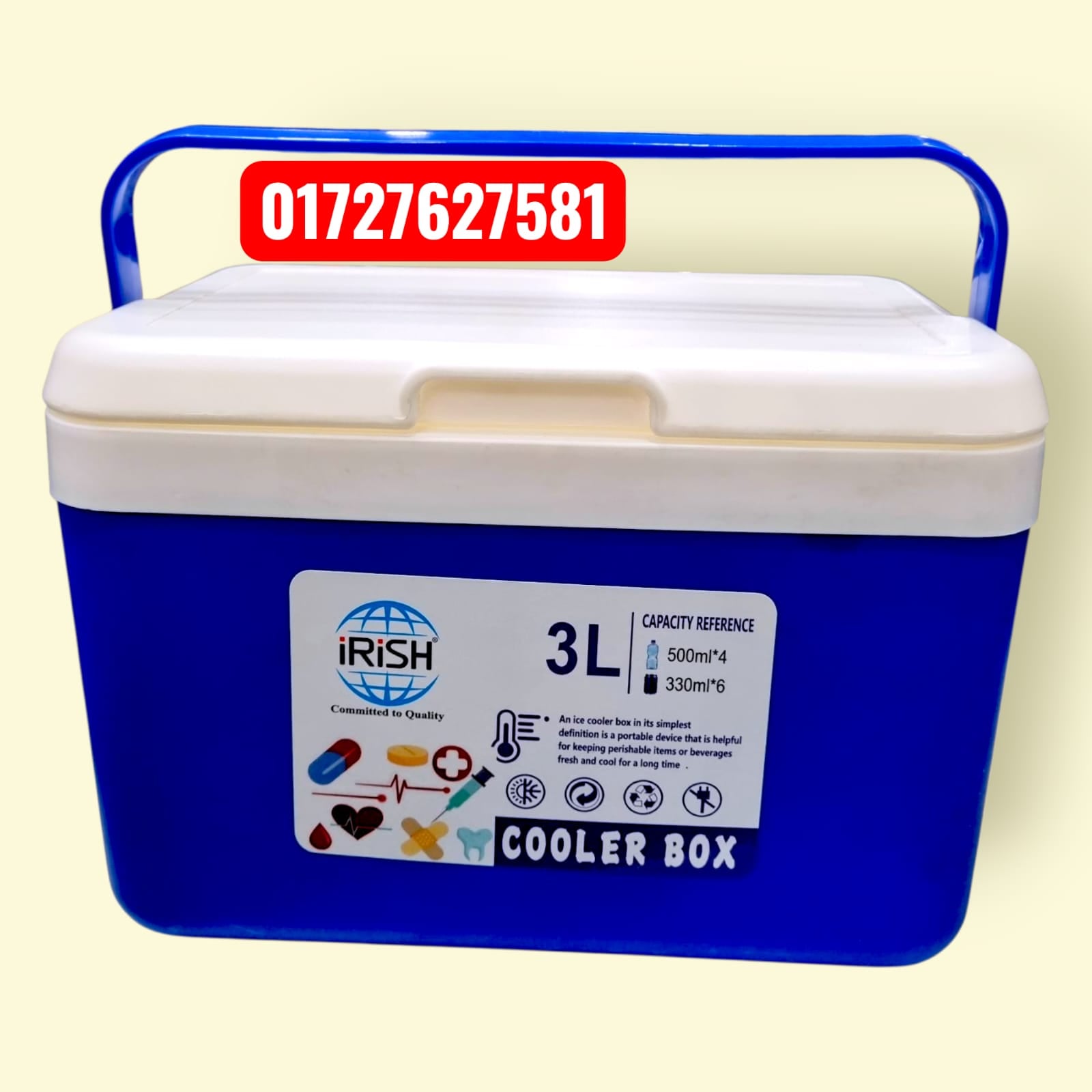 Picture of iRISH 3L Medical Cooler Box – Premium Quality & Portable Cooling Solution Multicolor