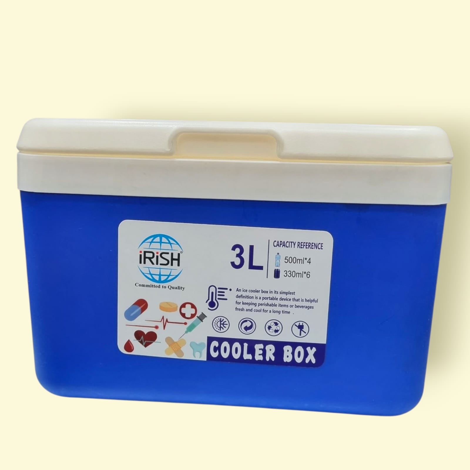 Picture of iRISH 3L Medical Cooler Box – Premium Quality & Portable Cooling Solution Multicolor