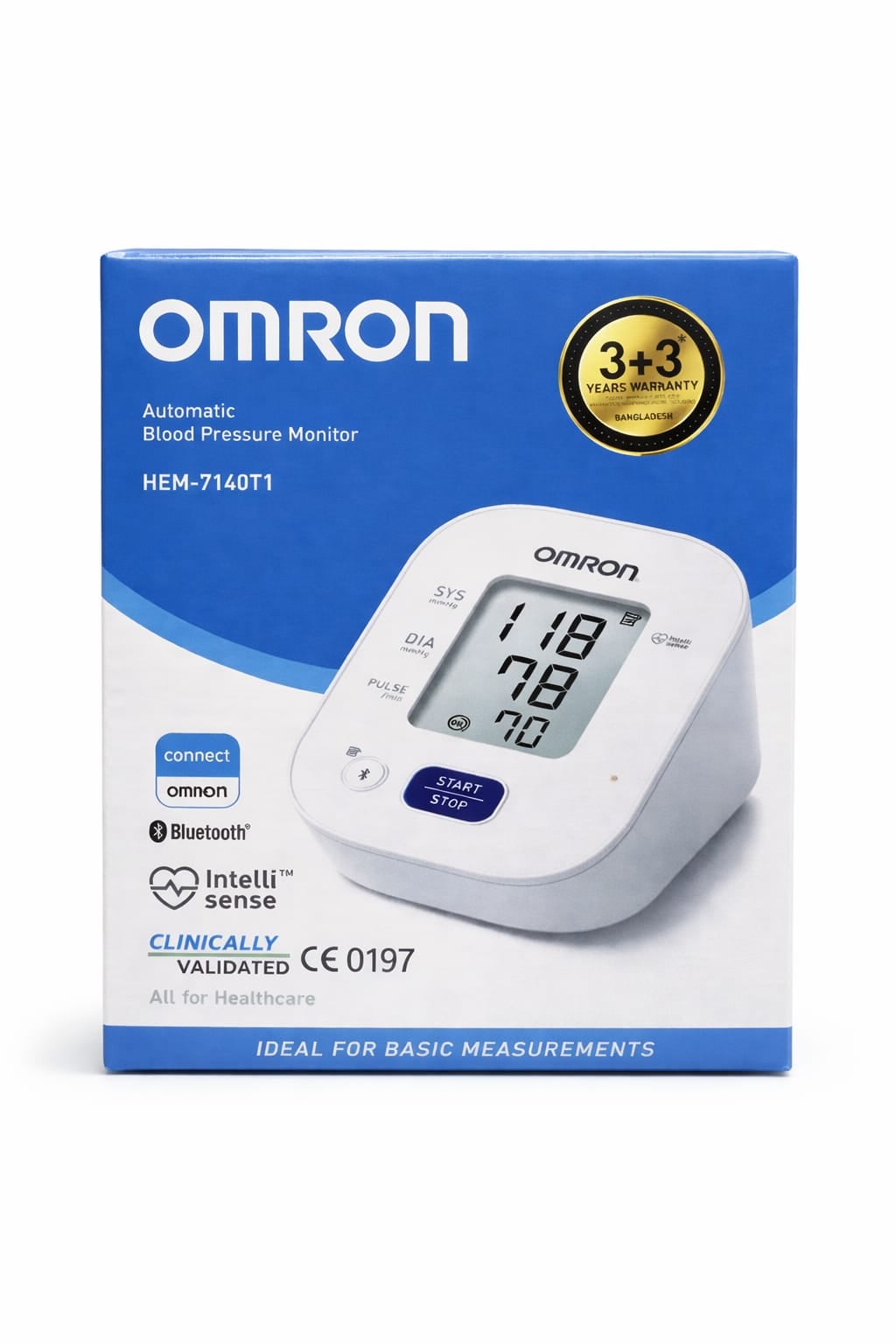 Picture of Omron HEM-7140T1 Automatic Blood Pressure Monitor (Bluetooth Enabled) Multicolor
