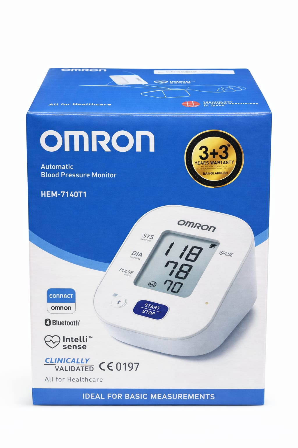 Picture of Omron HEM-7140T1 Automatic Blood Pressure Monitor (Bluetooth Enabled) Multicolor