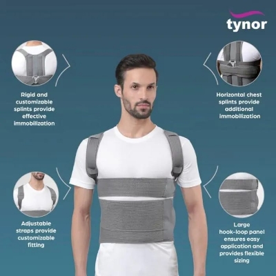 Picture of Tynor Taylor’s Brace – Premium Posture & Spine Support Long & Short Grey