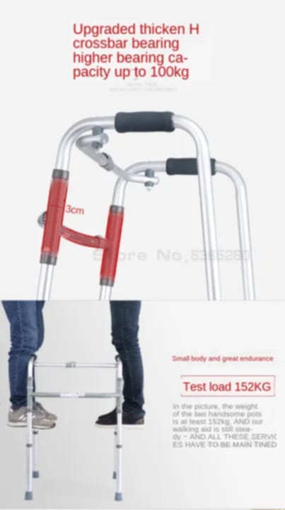 Picture of Patient Walker Price in Bangladesh | Folding Walker with Front Wheels - Techno Health Multicolor