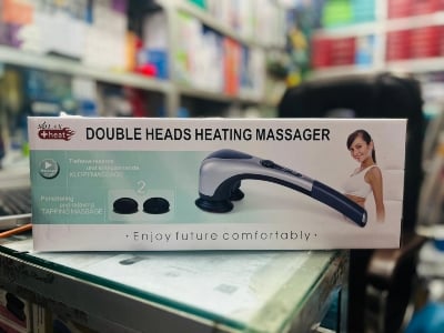 Picture of Electric Handheld Back Massager Infrared Heating Hammer Massager With Double Head Used To Full Body Massage Pain Relief Multicolor