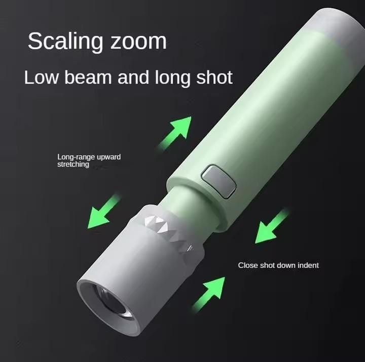 Picture of LED Strong Light Flashlight Rechargeable Household Portable Outdoor Nighttime Emergency Light Variable Focus Waterproof Multicolor
