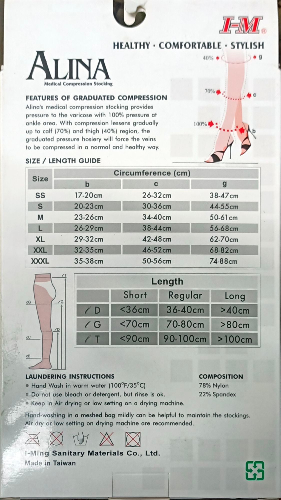 Picture of Alina Medical compression stocking  Thigh High/ Regular Grey