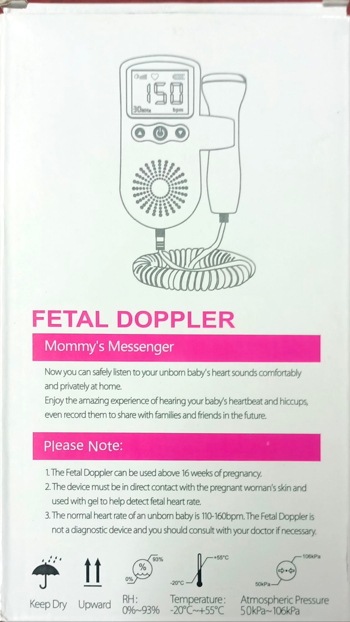 Picture of Fetal Doppler Heart Rate Monitor Baby Fetal Sound Heart Detector with LCD display 