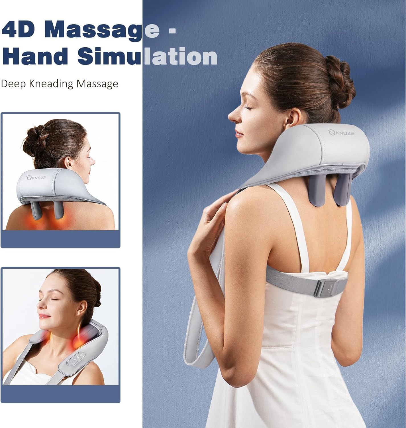 Picture of Neck And Back Massager With Heating, Body Massager For Body Aches And Pains Relief, Electric 5D Cervical Massage Machine For Deep Tissue Neck, Back, Shoulders, Waist And Legs Multicolor