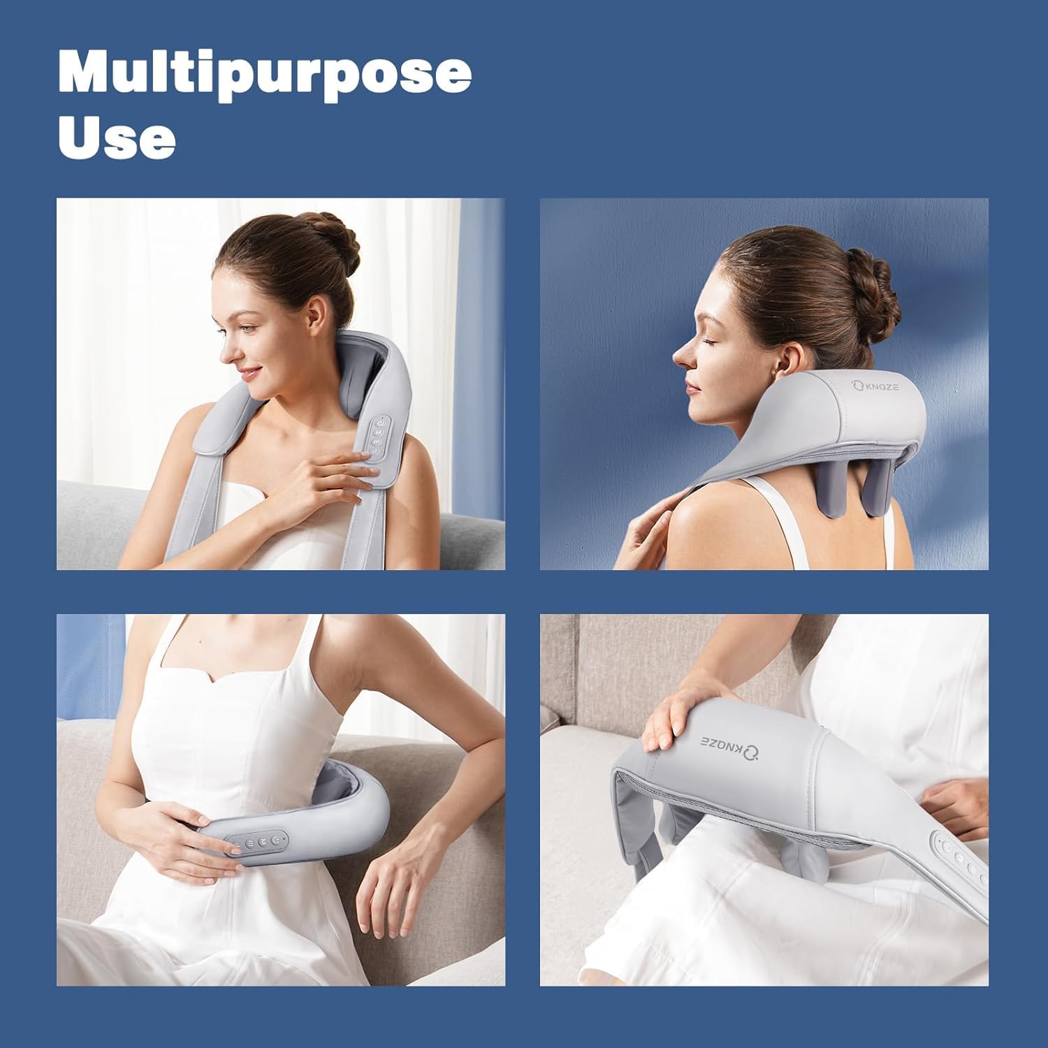 Picture of Neck And Back Massager With Heating, Body Massager For Body Aches And Pains Relief, Electric 5D Cervical Massage Machine For Deep Tissue Neck, Back, Shoulders, Waist And Legs Multicolor