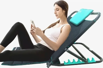Picture of Adjustable Hospital Back Rest for Use on Bed, Back Support for Patient at Home, Multifunction, Large Size, 5 Changeable Recline Angles, Foldable & Portable (Pack of 1) Black