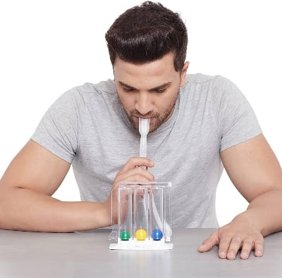 Picture of Three -ball Apparatus Vital Capacity Breathing Trainer Incentive Spirometer Lung Breathing Exerciser Rehabilitation Training 