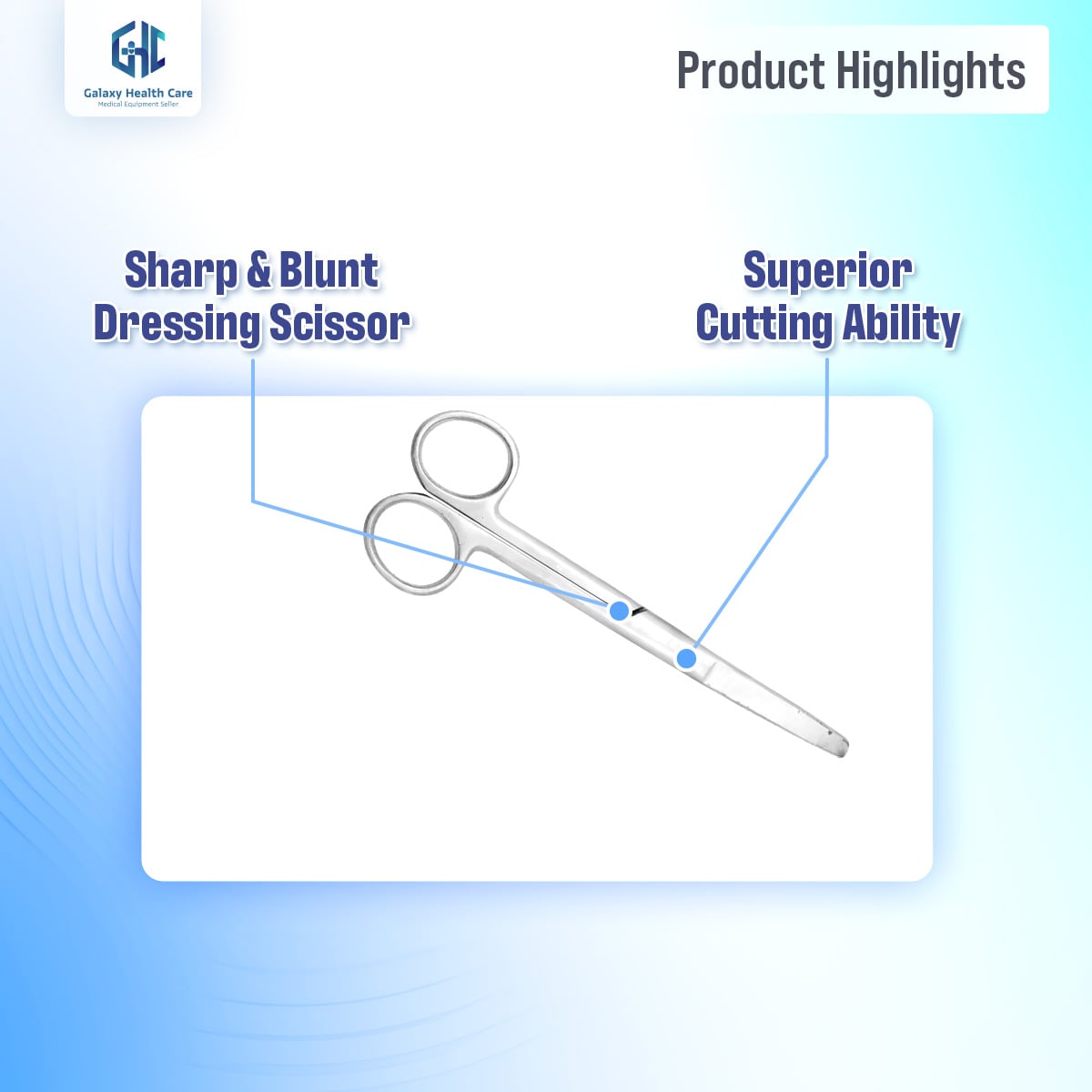 Picture of Blunt Dressing Scissor ⎜Surgical Dressing Scissor (Pack of 1) Beige