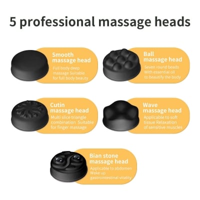 Picture of Hand Held Cellulite Massager Tool Remover Electric Body Shaper Massager with 5 Replaceable Massage Heads Multicolor