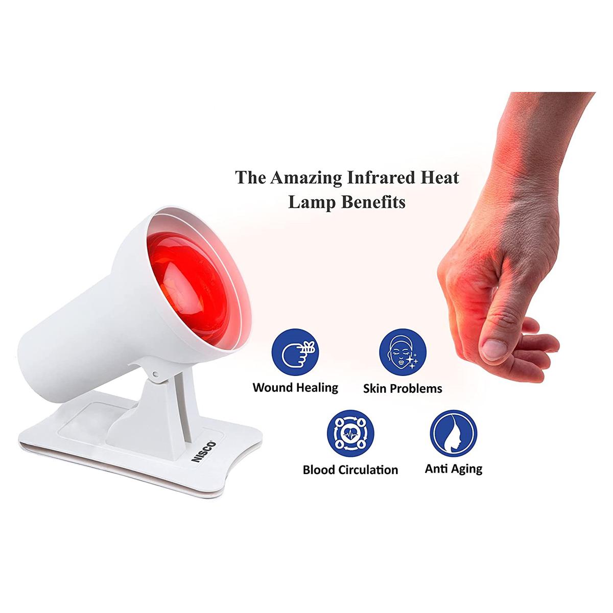 Picture of Galaxy Infrared Light Heat Lamp Red Light Therapy, Blood Circulation, Back Pain, Muscle Pain, Joint Pain, Neck Pain, Shoulder Pain 100W White