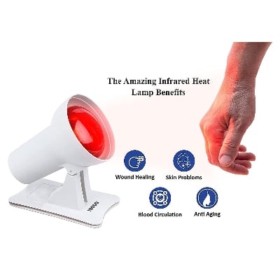 Picture of Galaxy Infrared Light Heat Lamp Red Light Therapy, Blood Circulation, Back Pain, Muscle Pain, Joint Pain, Neck Pain, Shoulder Pain 100W White
