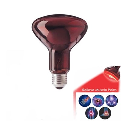 Picture of Philips Infrared Physiotherapy Bulb Heat Therapy Lamp IR RED E27 PAR38 R95 100W Brown