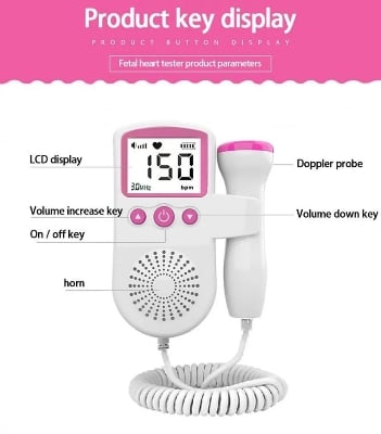 Picture of Portable fetal doppler for pregnant woman, heart rate monitor Multicolor