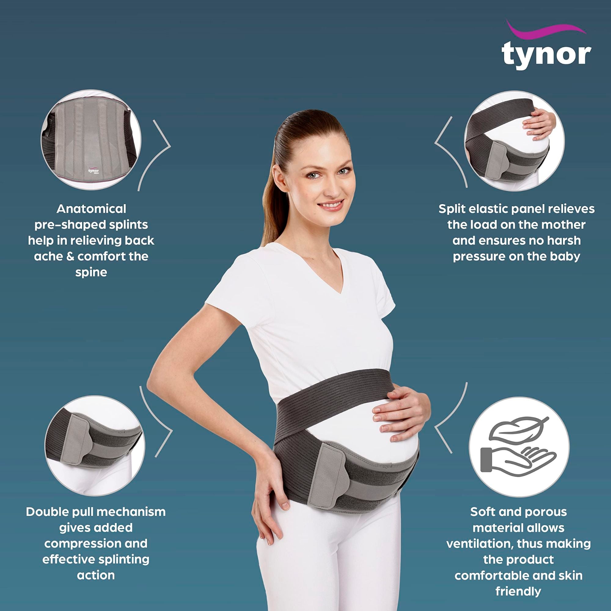 Picture of Pregnancy back support Belt Tynor Multicolor