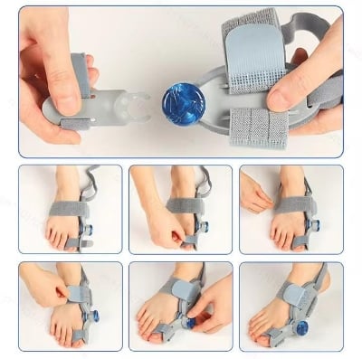 Picture of Bunion Corrector for Women Men Big Toe,Adjustable Knob Bunion Corrector for Bunion Relief,Bunion Fix with Bunion Silicone Pad,Suitable for Left and Right Feet(1PCS) ASH