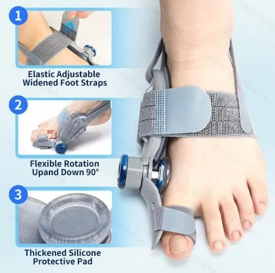 Picture of Bunion Corrector for Women Men Big Toe,Adjustable Knob Bunion Corrector for Bunion Relief,Bunion Fix with Bunion Silicone Pad,Suitable for Left and Right Feet(1PCS) ASH