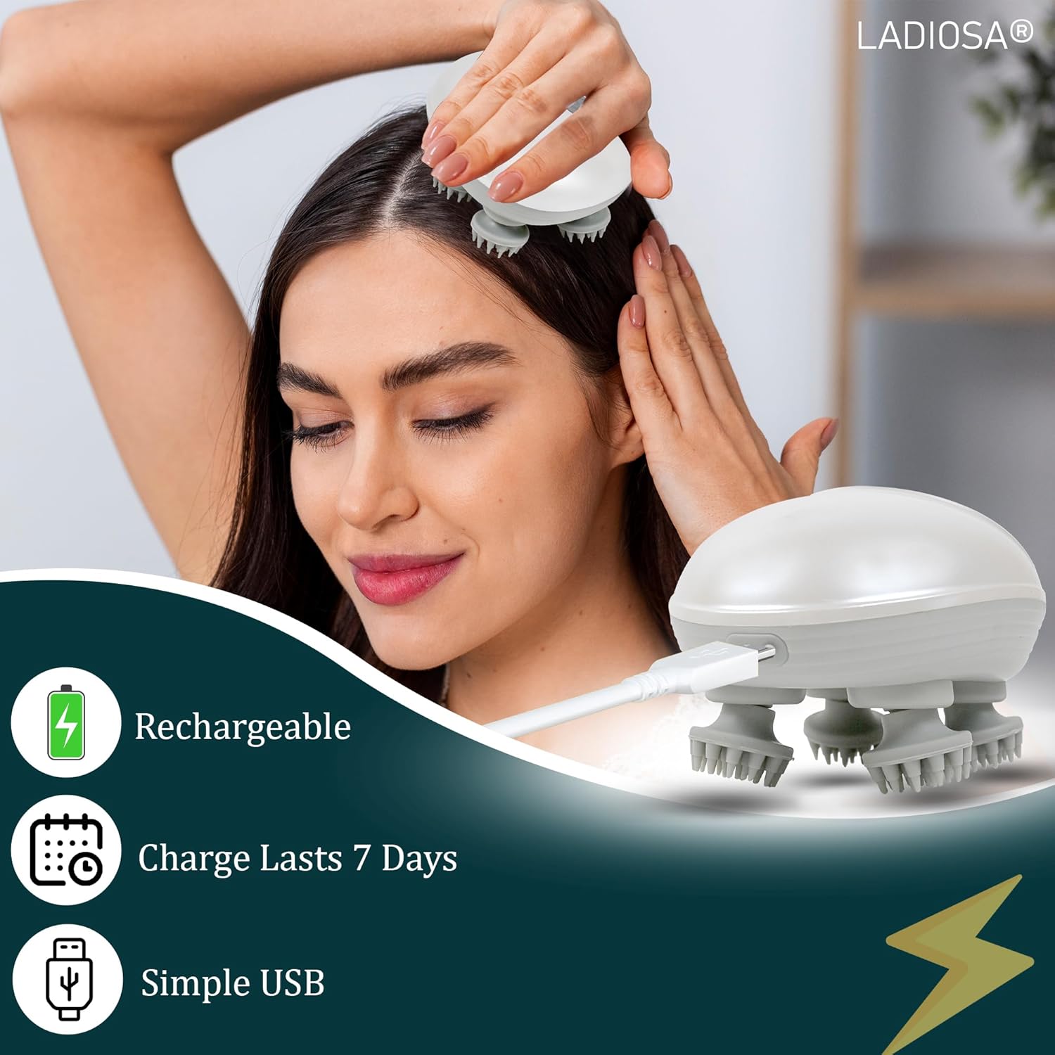 Picture of Electric Head, Scalp Massager | Advance Red Light Therapy for Boost Growth Fall Control Therapy | 3 Speed Mode Handheld,Portable,Scalp Scratcher Body Massage for Growth,Deep Clean & Stress Relaxation Multicolor