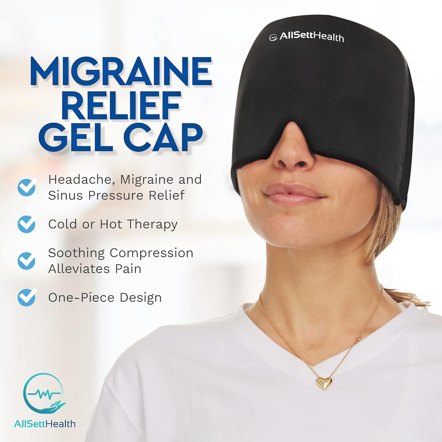 Picture of Migraine Relief Cap,Soothing Migraine Mask,Upgraded Odorless Gel Ice Head Wrap, Hot and Cold Therapy, FSA-HSA Eligible Headache Ice Pack for Tension and Stress Multicolor