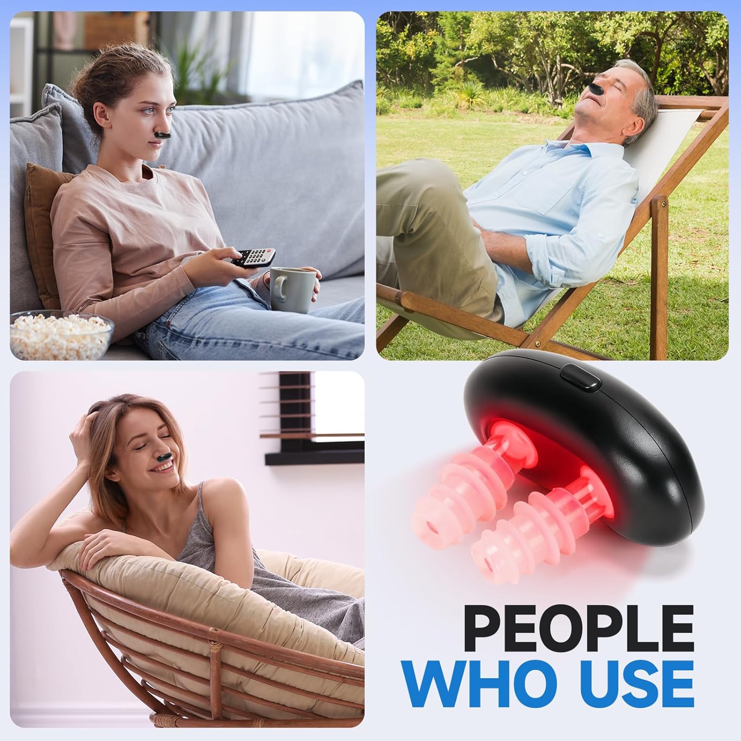 Picture of Respi Relief Red Light Nasal Therapy, Portable Respiratory Red Light, Infrared Rhinitis Device, Intelligent Infrared Nose Recovery Device for Allergic Chronic Rhinitis. Multicolor