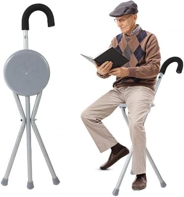 Picture of Walking Stick With Chair Multicolor