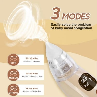 Picture of Baby Electric Nasal Aspirator: Portable Baby Nasal - Safe Nose Cleaner for Newborns & Toddler - Friendly Infant Snot Remover with 3 Suction Levels Multicolor