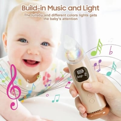 Picture of Baby Electric Nasal Aspirator: Portable Baby Nasal - Safe Nose Cleaner for Newborns & Toddler - Friendly Infant Snot Remover with 3 Suction Levels Multicolor