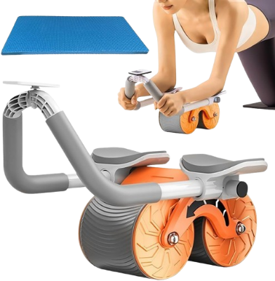 Picture of Ab Roller Wheel, Upgrade Elbow Support Automatic Rebound Abdominal Exercise Wheel, Abs Workout Equipment for Home Gym Fitness, New Core Strength Training Wheel with Time & Mat Multicolor