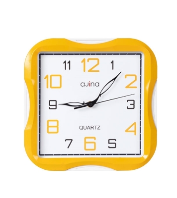 Buy Turban SQ Curve Wall Clock Yellow Online