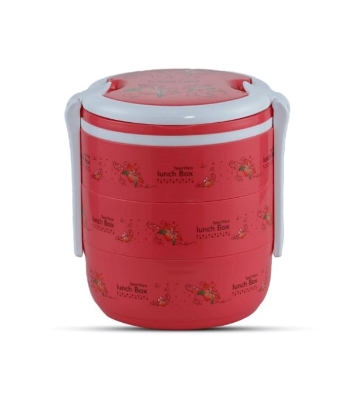 Buy Round Tiffin Box 3 Bati Pink Online