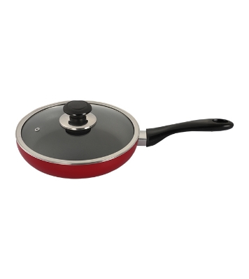 Picture of Topper Nonstick Fry Pan With Lid Red 24 Cm 