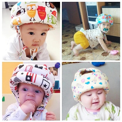 Picture of Toddler Walking Safety Helmet Head Protector Adjustable Baby Infant No Bumps Head Protector Cushion Bumper Bonnet Kids Anti-Fall Safety Cap Hat for Walking Crawling Playing, 6-36 M - Multicolor
